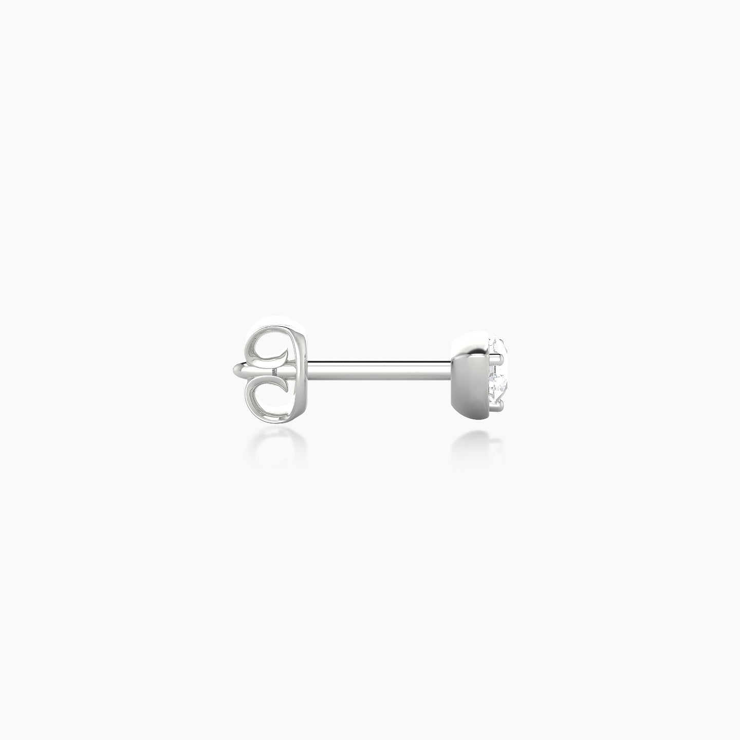 Leda | 18k White Gold 3.5 mm Round Diamond Earring