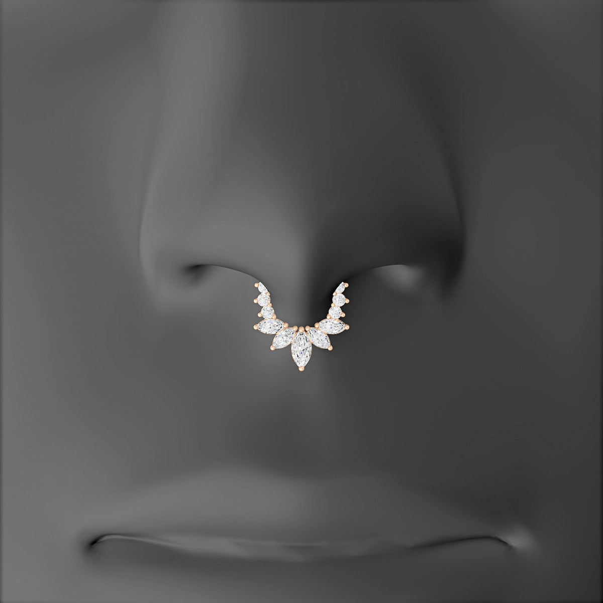 Leia | 18k Rose Gold 6.5 mm Diamond Septum Piercing