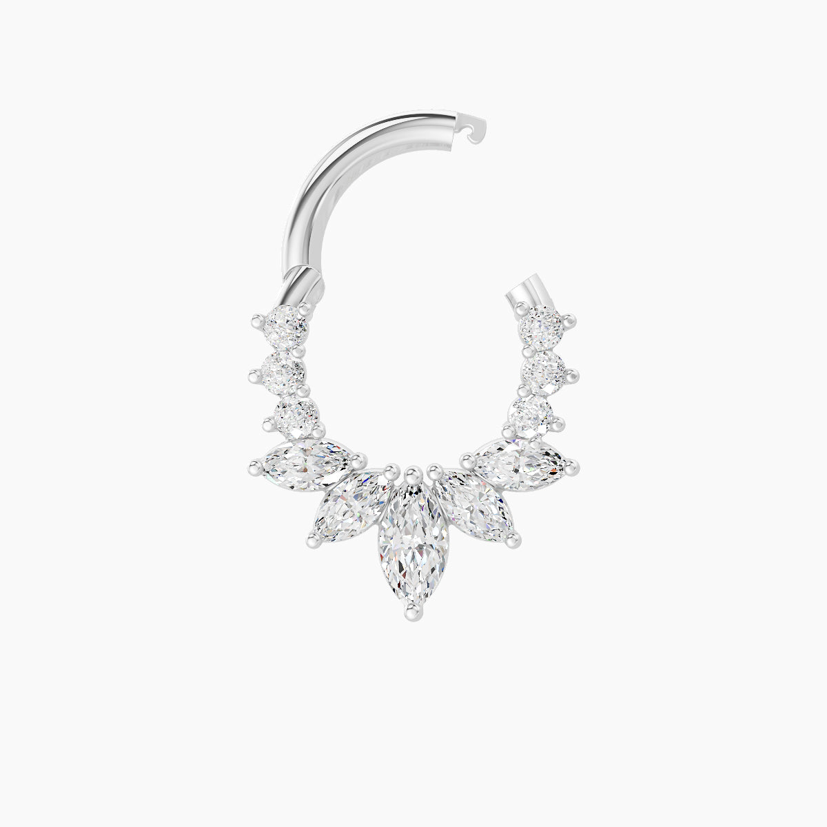 Leia | 18k White Gold 6.5 mm Diamond Septum Piercing