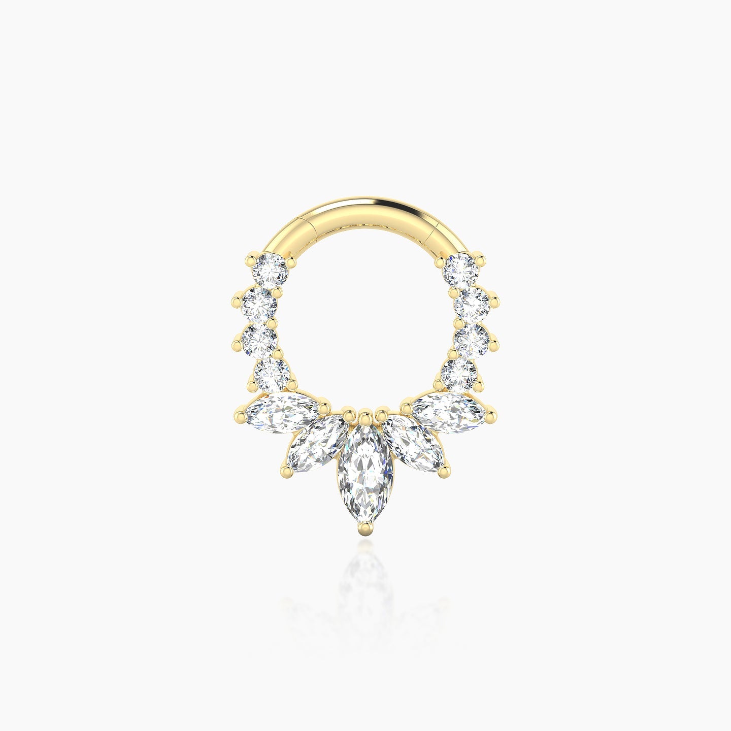 Leia | 18k Yellow Gold 6.5 mm Diamond Septum Piercing