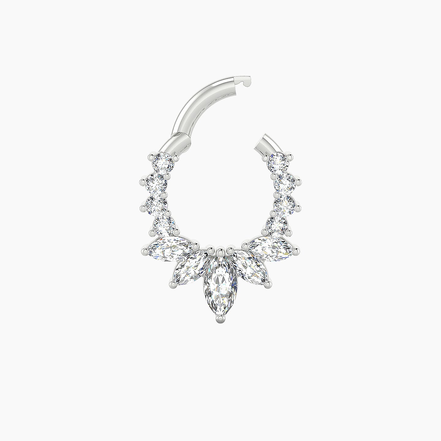 Leia | 18k White Gold 6.5 mm Diamond Septum Piercing