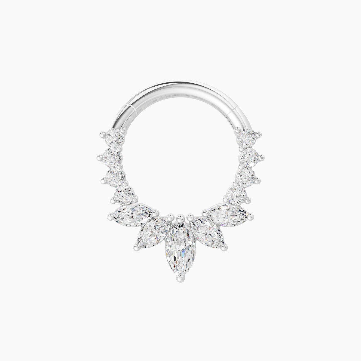 Leia | 18k White Gold 8 mm Diamond Daith Piercing