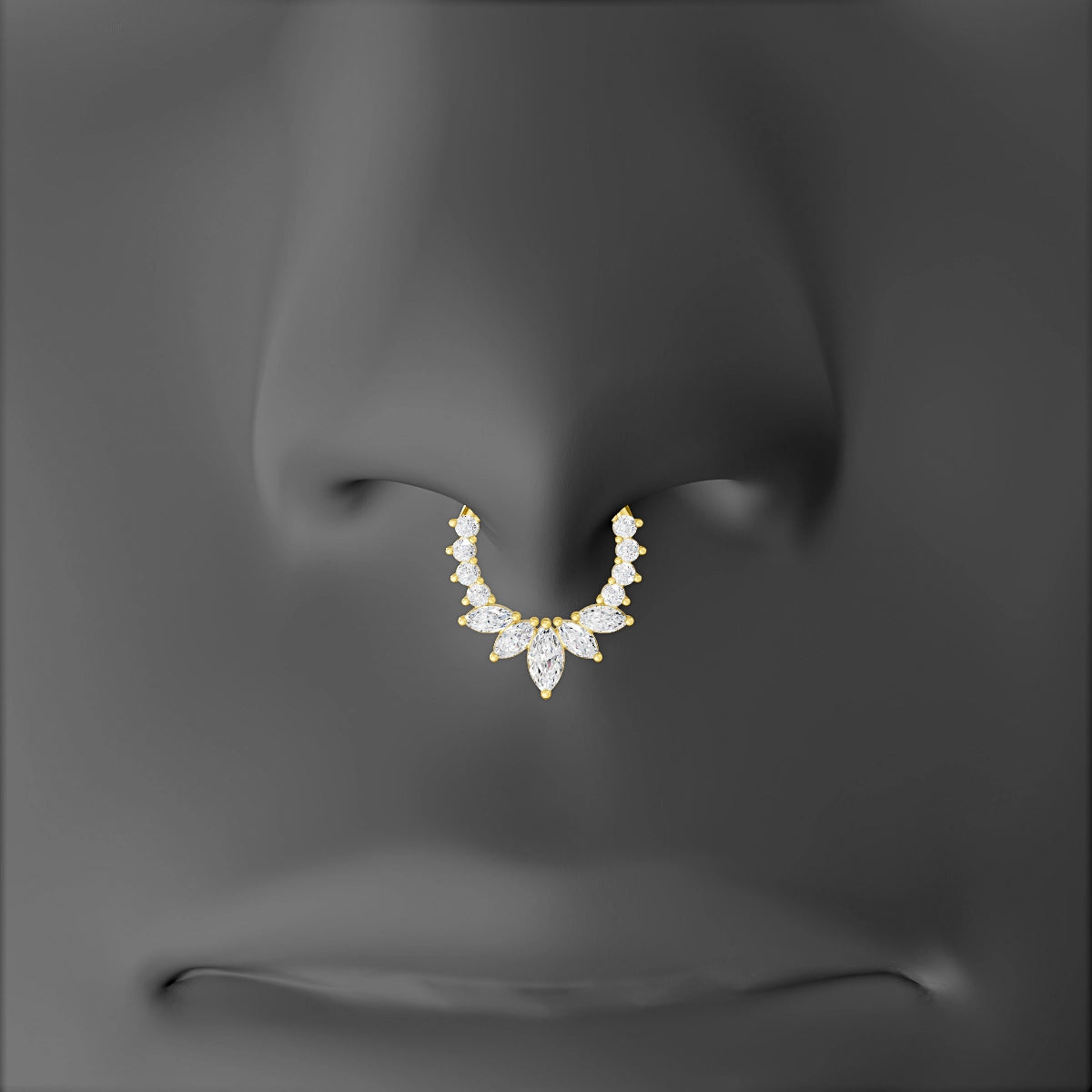 Leia | 18k Yellow Gold 8 mm Diamond Septum Piercing