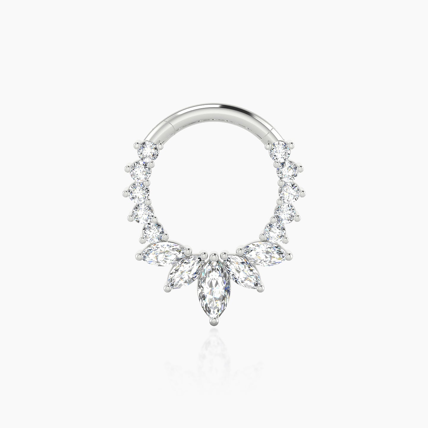 Leia | 18k White Gold 8 mm Diamond Septum Piercing