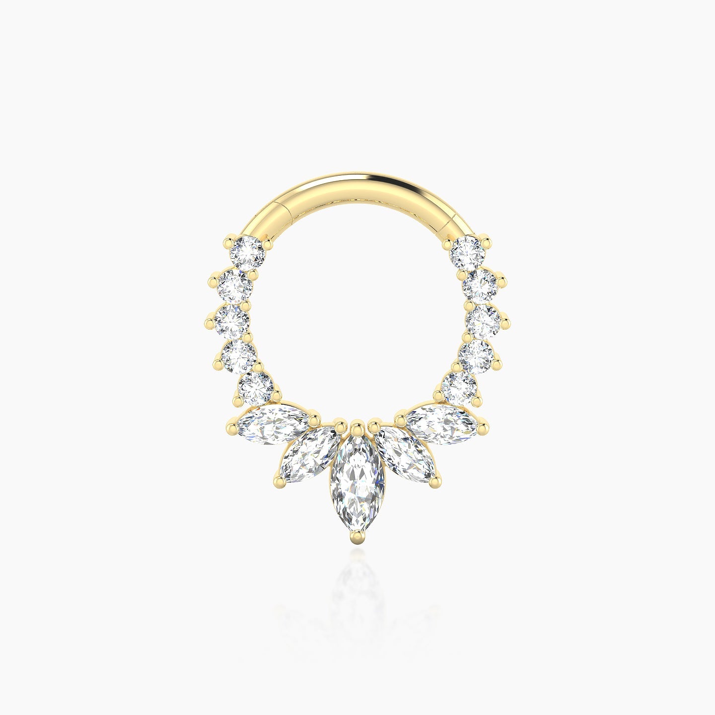 Leia | 18k Yellow Gold 8 mm Diamond Septum Piercing