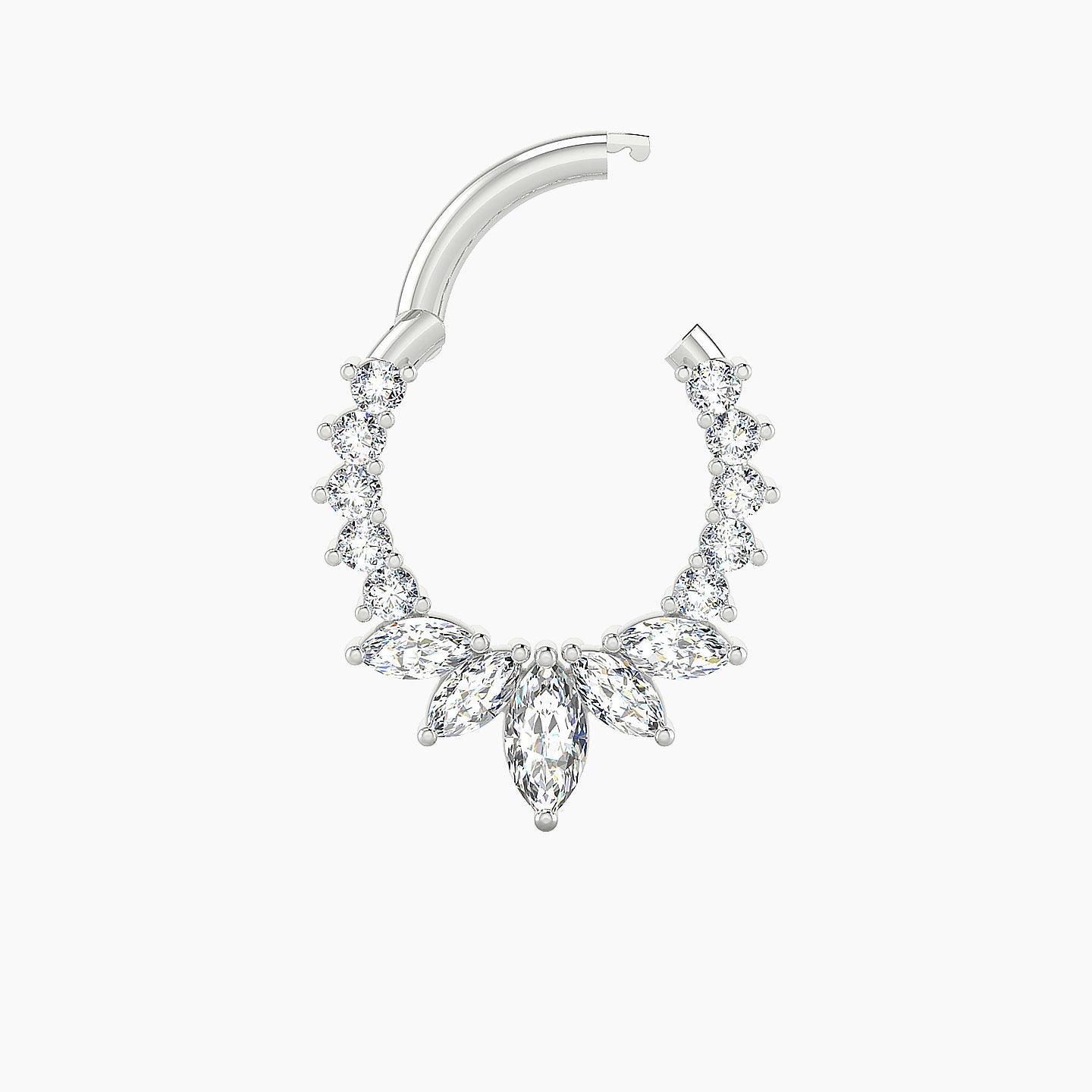 Leia | 18k White Gold 8 mm Diamond Septum Piercing