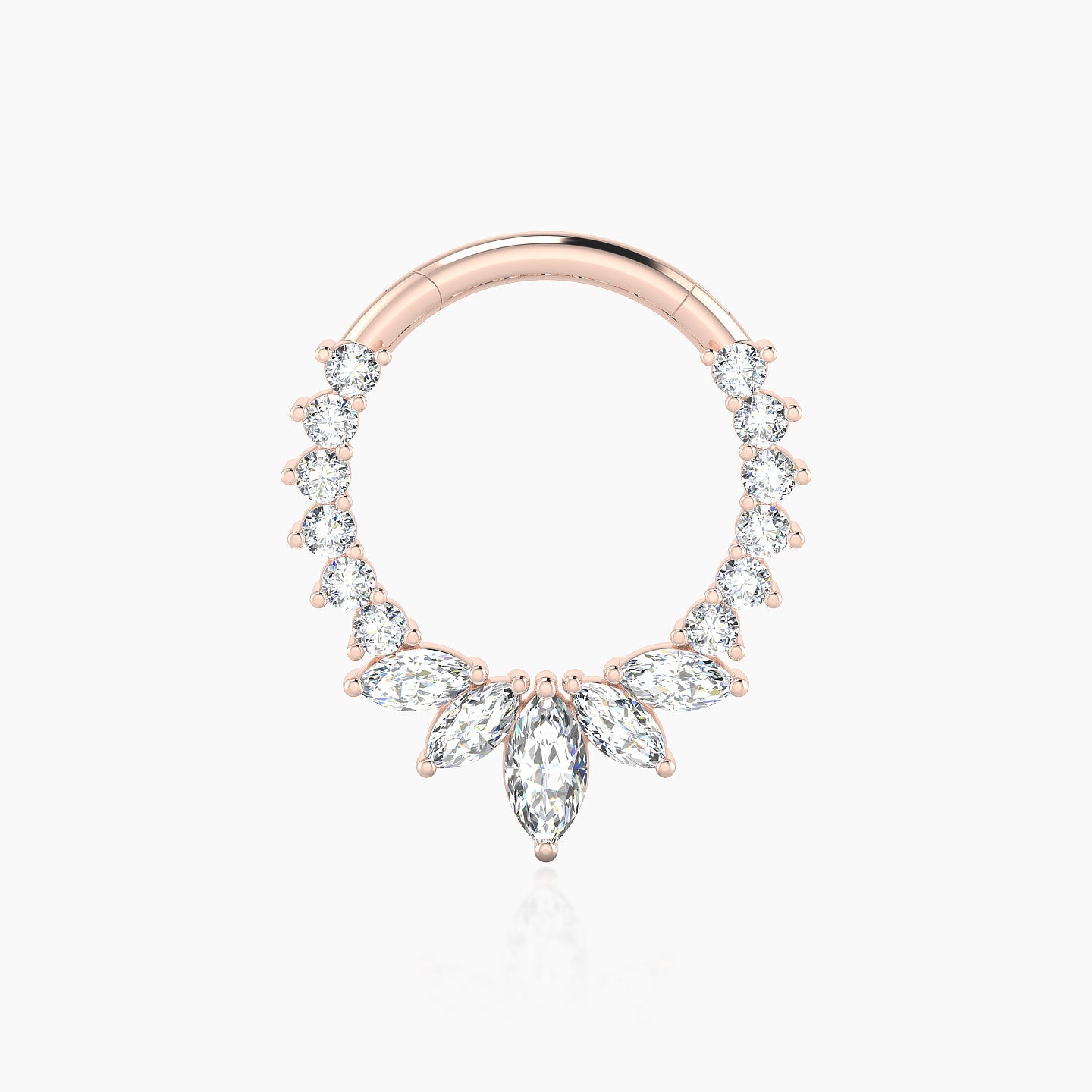 Leia | 18k Rose Gold 9.5 mm Diamond Septum Piercing
