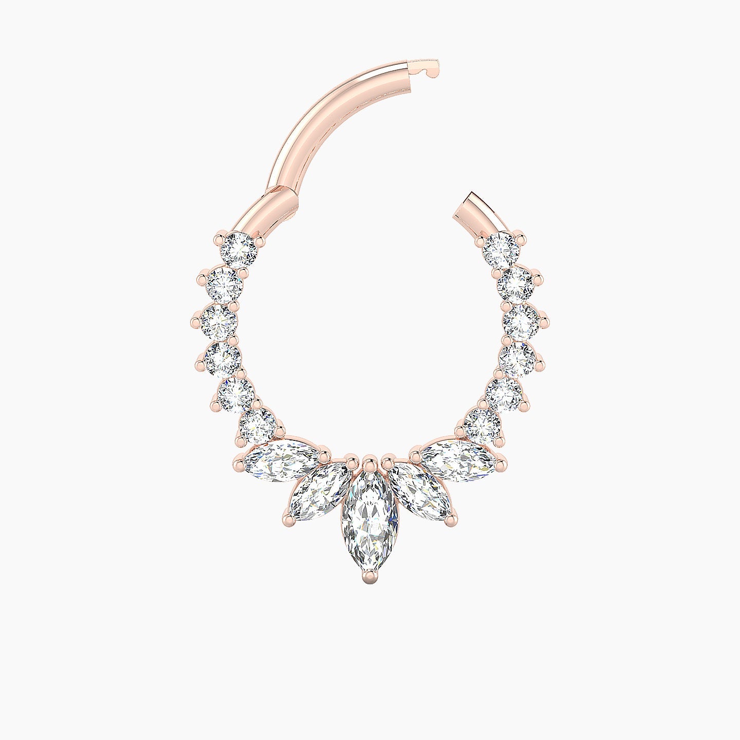 Leia | 18k Rose Gold 9.5 mm Diamond Septum Piercing