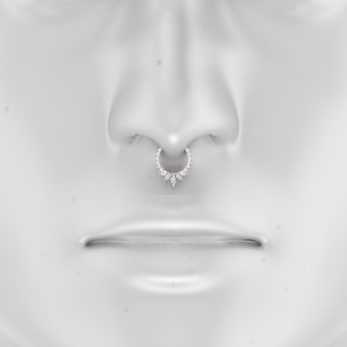 Leia | 18k Rose Gold 9.5 mm Diamond Septum Piercing