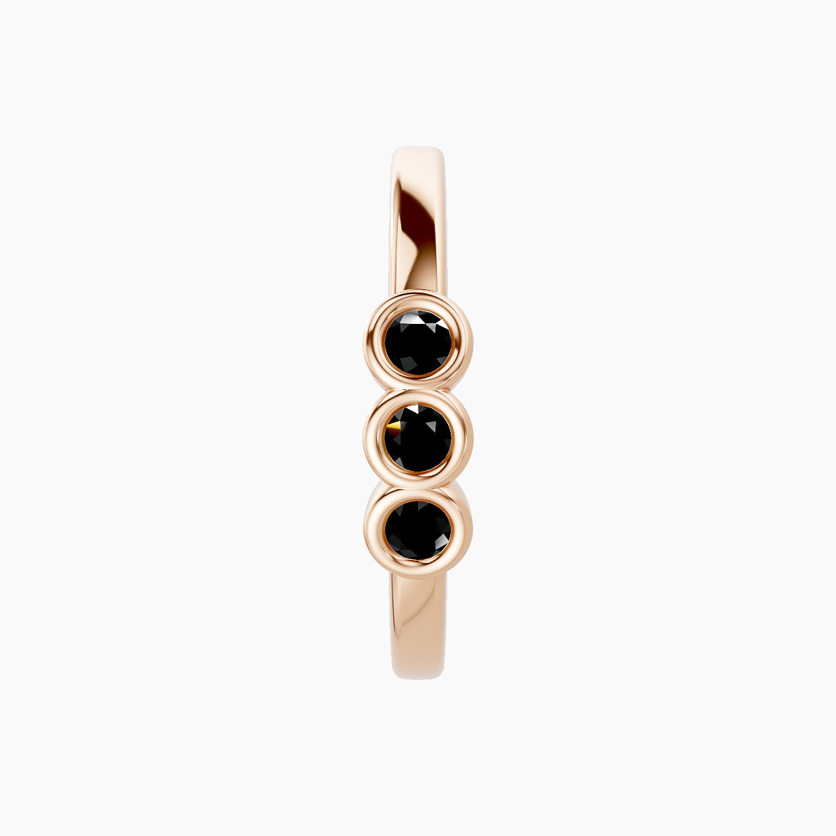 Leto | 18k Rose Gold 11 mm Trilogy Black Diamond Hoop Piercing