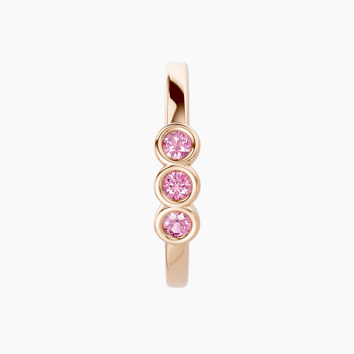 Leto | 18k Rose Gold 11 mm Trilogy Pink Sapphire Hoop Piercing