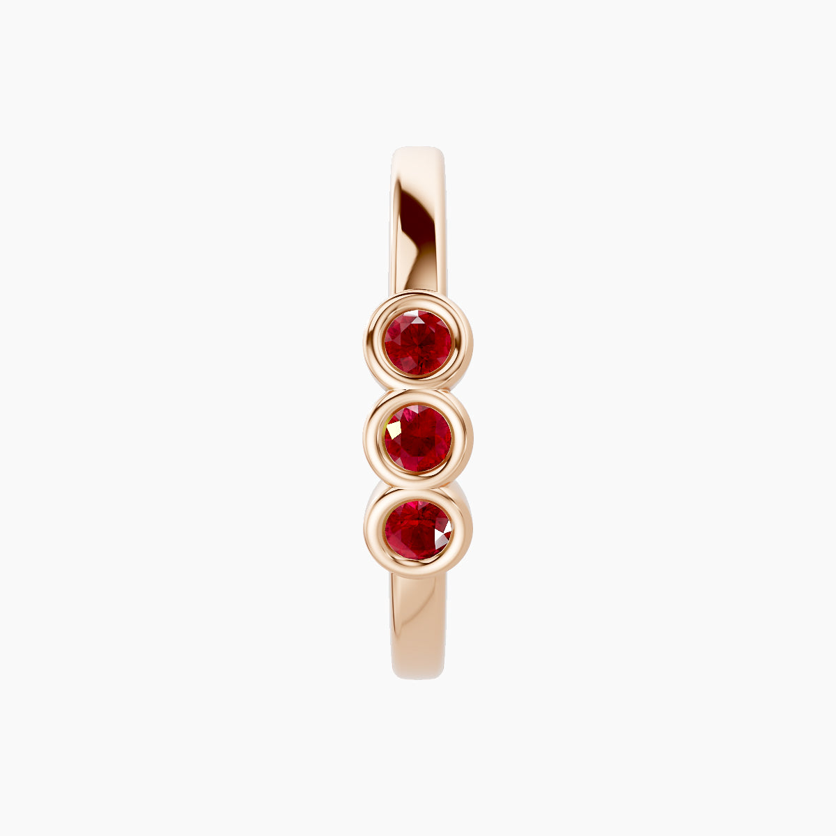 Leto | 18k Rose Gold 11 mm Trilogy Ruby Hoop Piercing