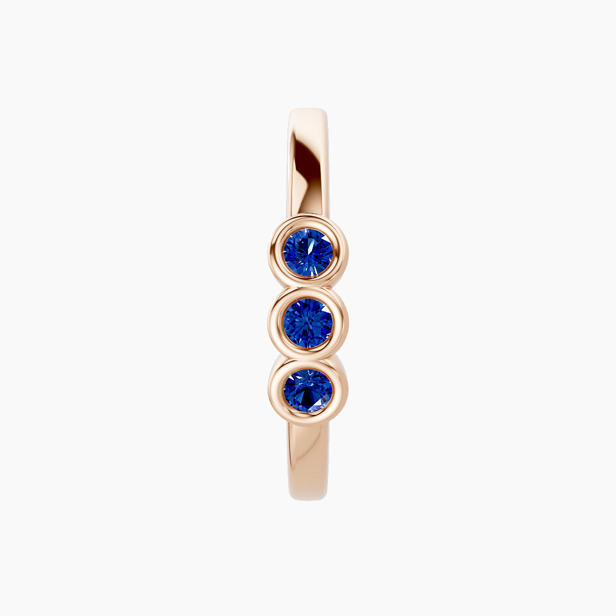 Leto | 18k Rose Gold 11 mm Trilogy Sapphire Hoop Piercing