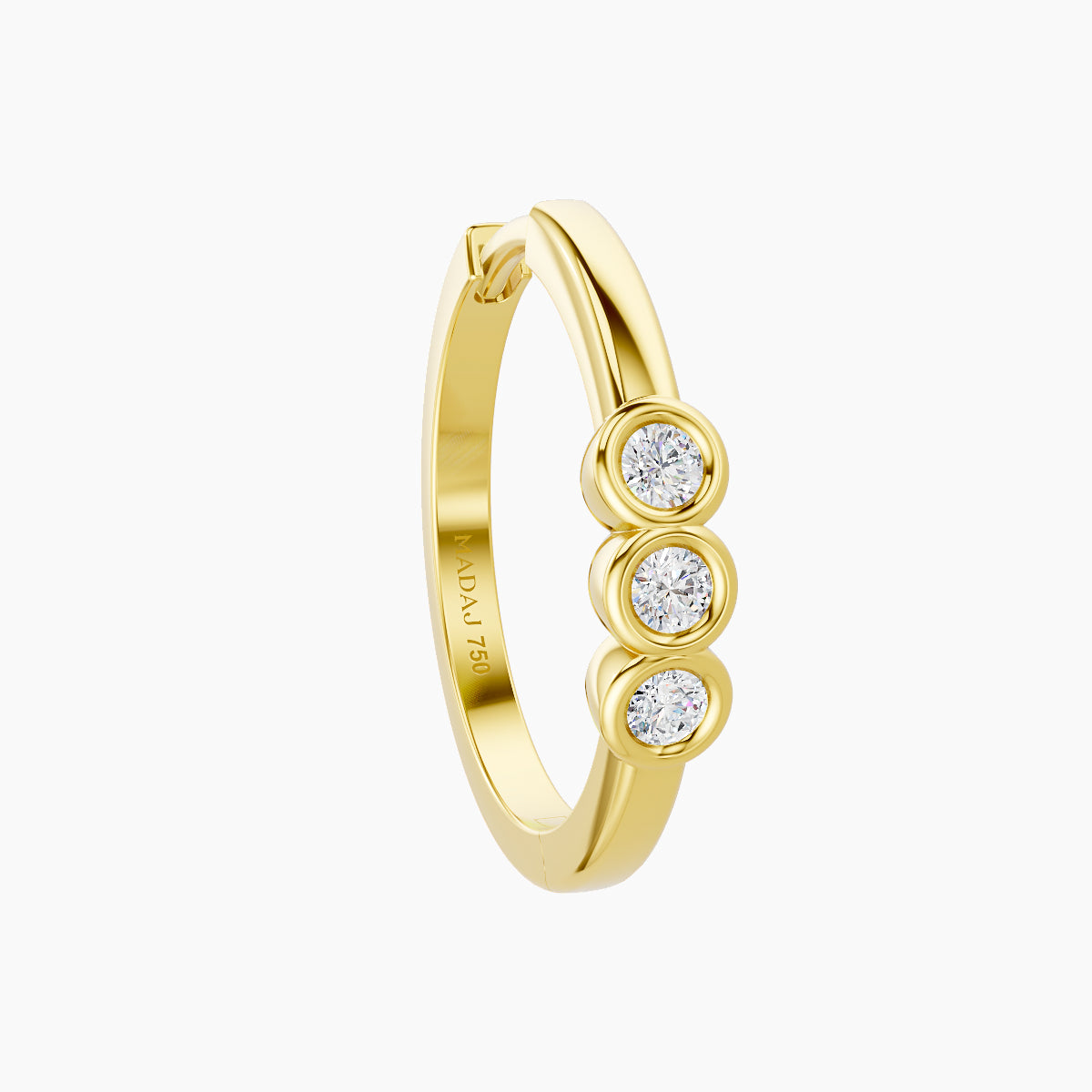 Leto | 18k Yellow Gold 11 mm Trilogy Diamond Hoop Piercing