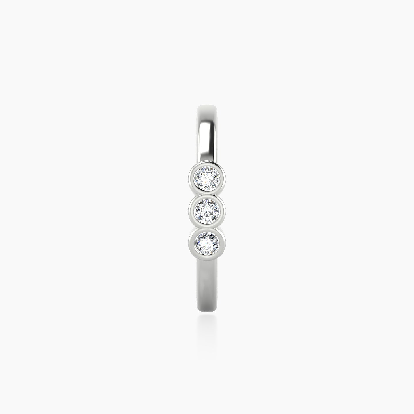 Leto | 18k White Gold 11 mm Trilogy Diamond Hoop Piercing