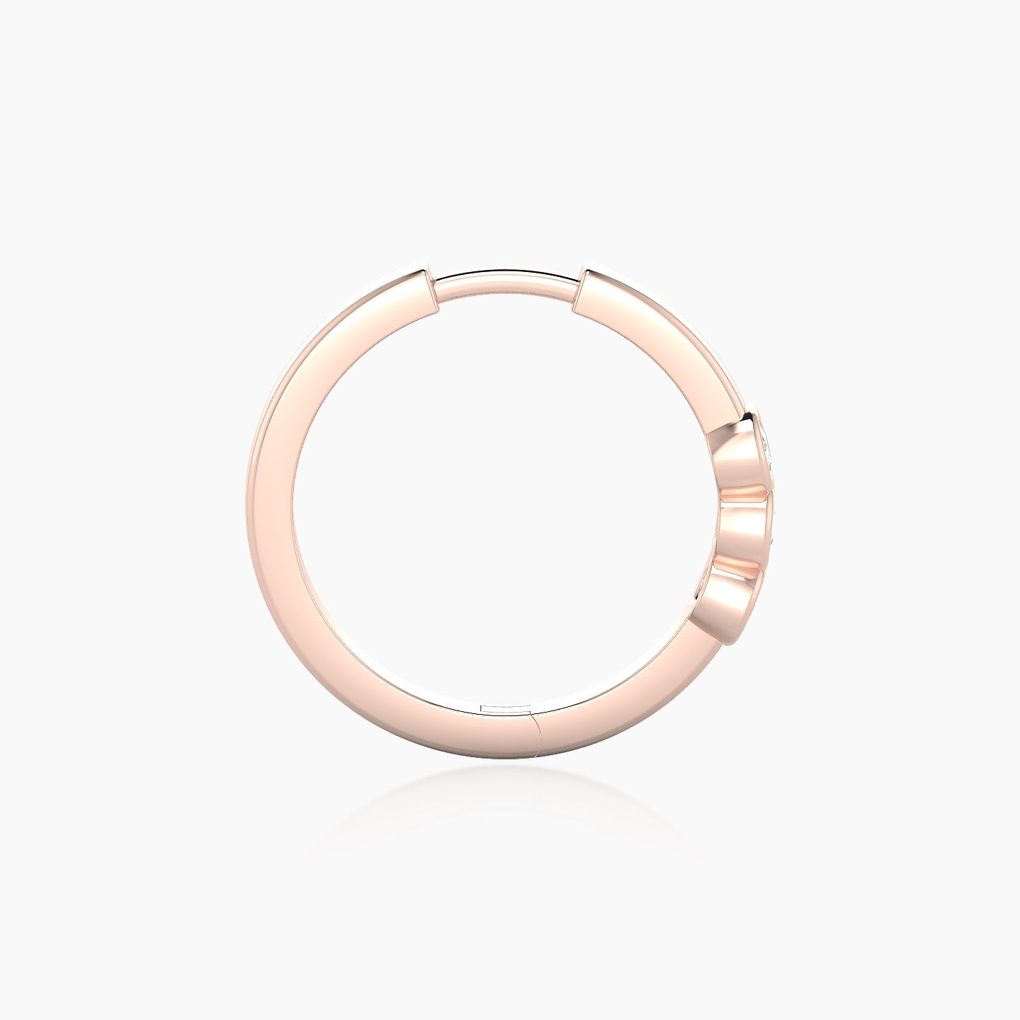 Leto | 18k Rose Gold 11 mm Trilogy Diamond Hoop Piercing