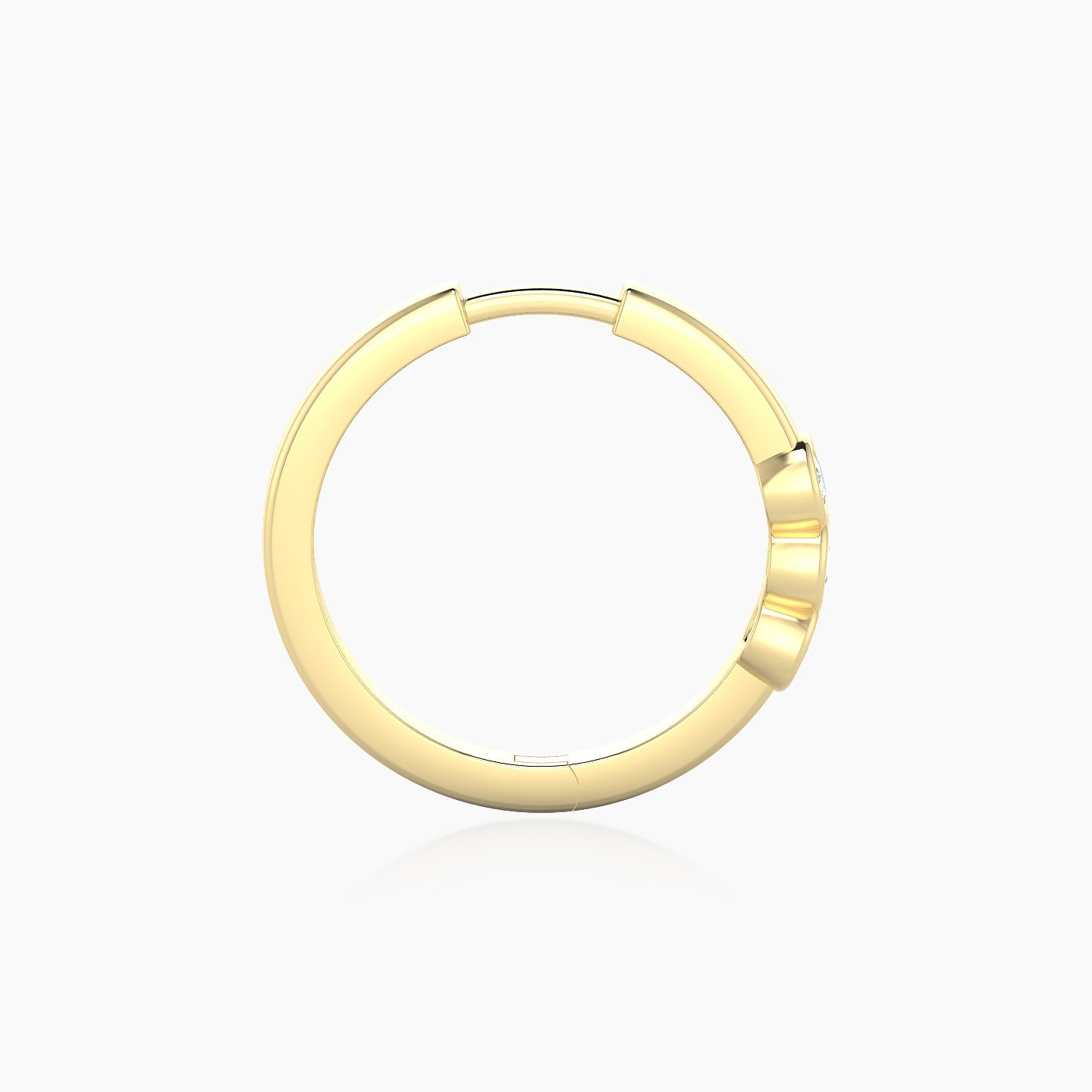 Leto | 18k Yellow Gold 11 mm Trilogy Diamond Hoop Piercing