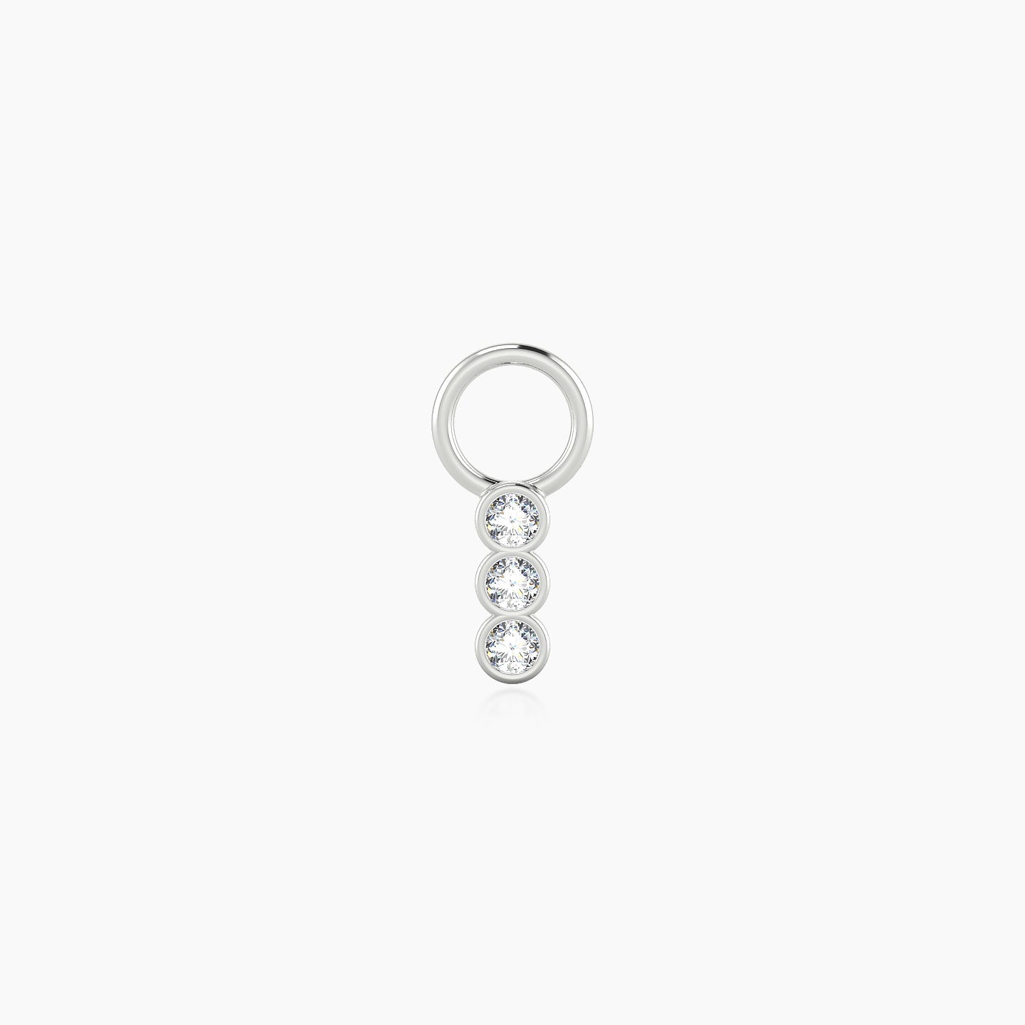 Leto | 18k White Gold 5.5 mm Trilogy Diamond Charm