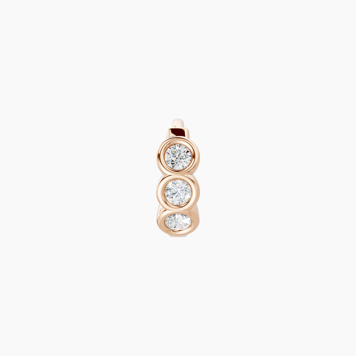 Leto | 18k Rose Gold 5 mm Trilogy Diamond Hoop Piercing