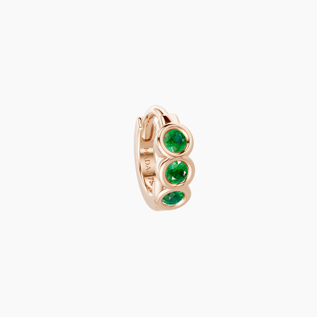Leto | 18k Rose Gold 5 mm Trilogy Emerald Hoop Piercing