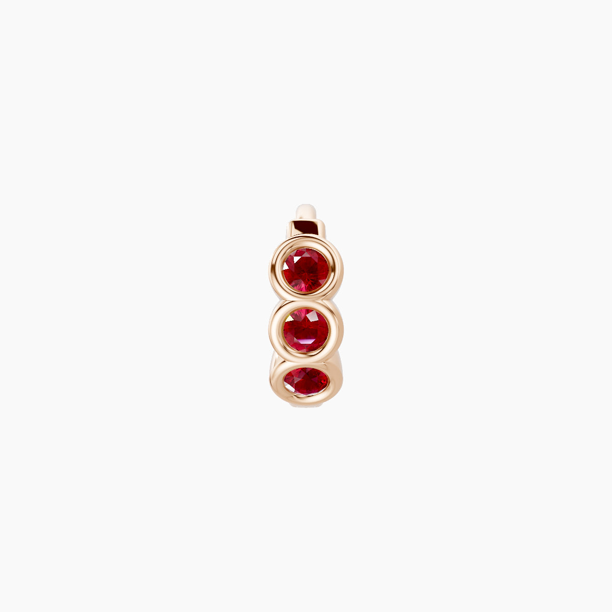 Leto | 18k Rose Gold 5 mm Trilogy Ruby Hoop Piercing