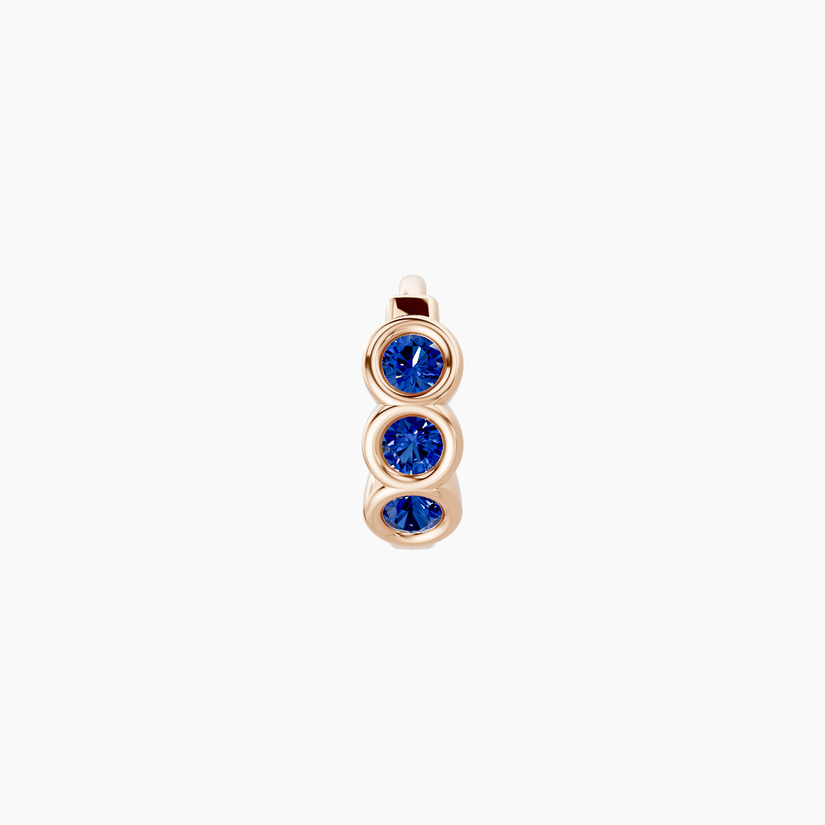 Leto | 18k Rose Gold 5 mm Trilogy Sapphire Hoop Piercing