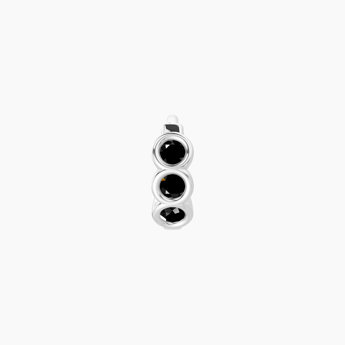 Leto | 18k White Gold 5 mm Trilogy Black Diamond Hoop Piercing