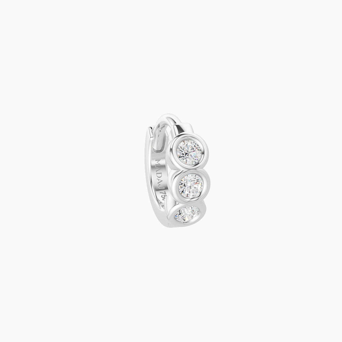 Leto | 18k White Gold 5 mm Trilogy Diamond Hoop Piercing