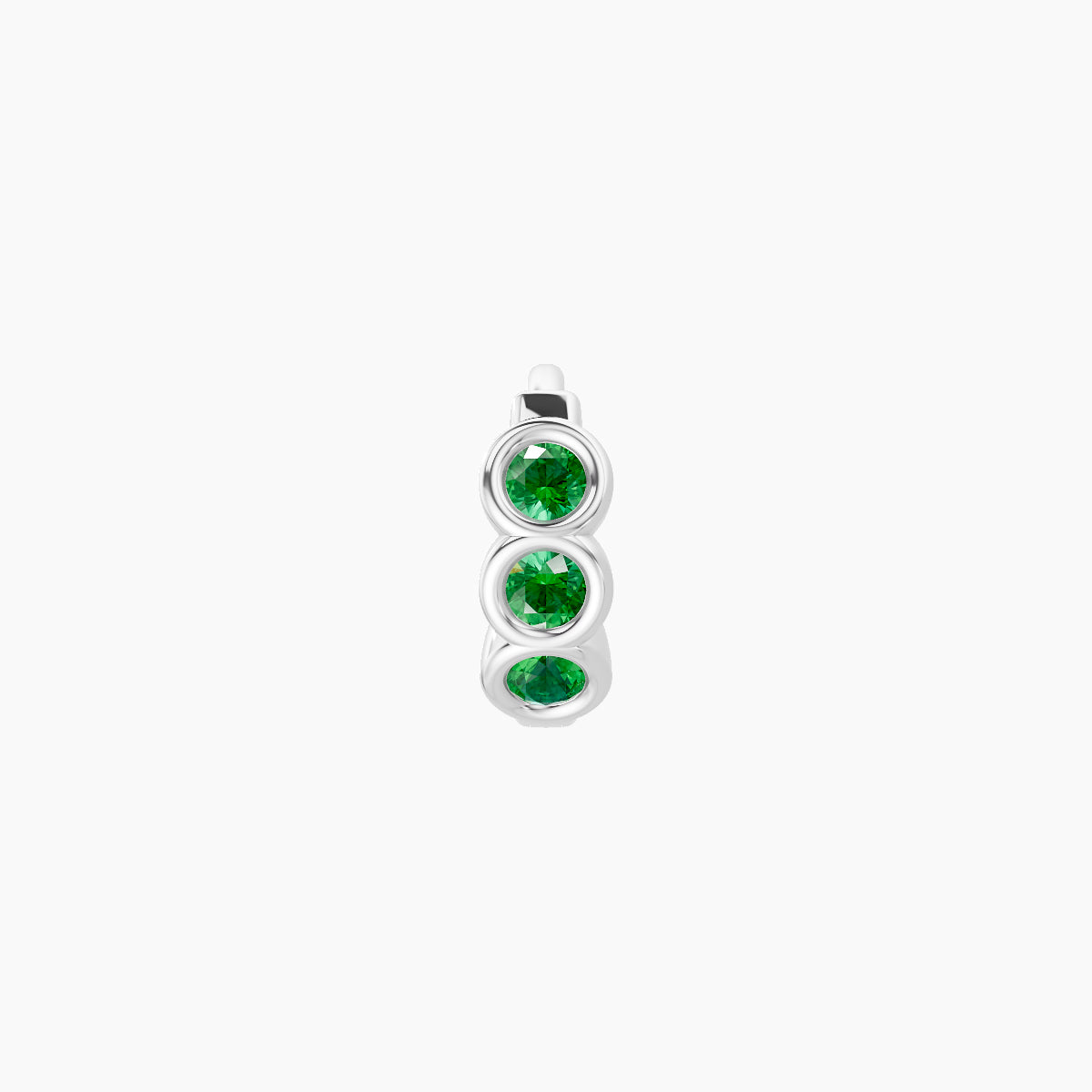 Leto | 18k White Gold 5 mm Trilogy Emerald Hoop Piercing
