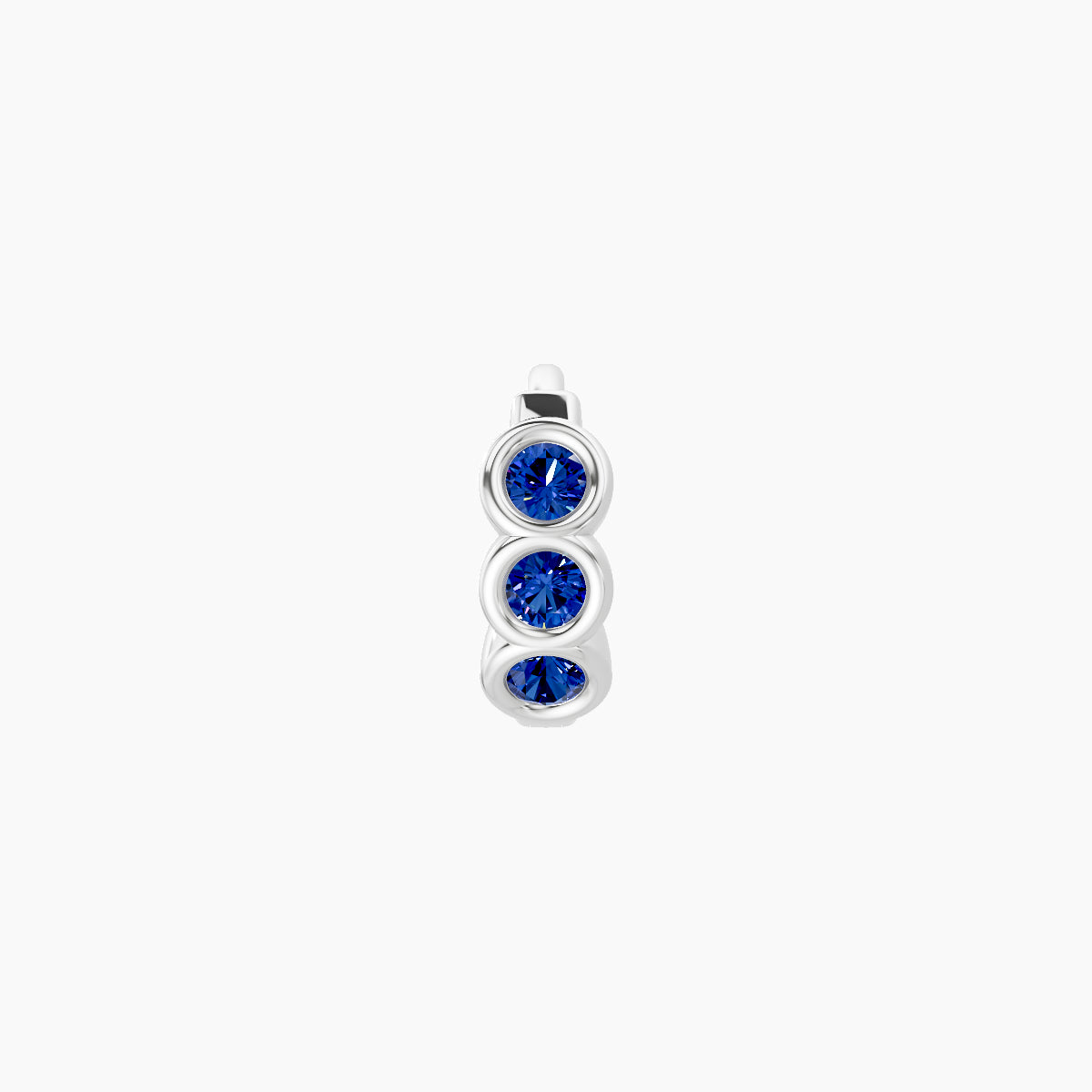 Leto | 18k White Gold 5 mm Trilogy Sapphire Hoop Piercing