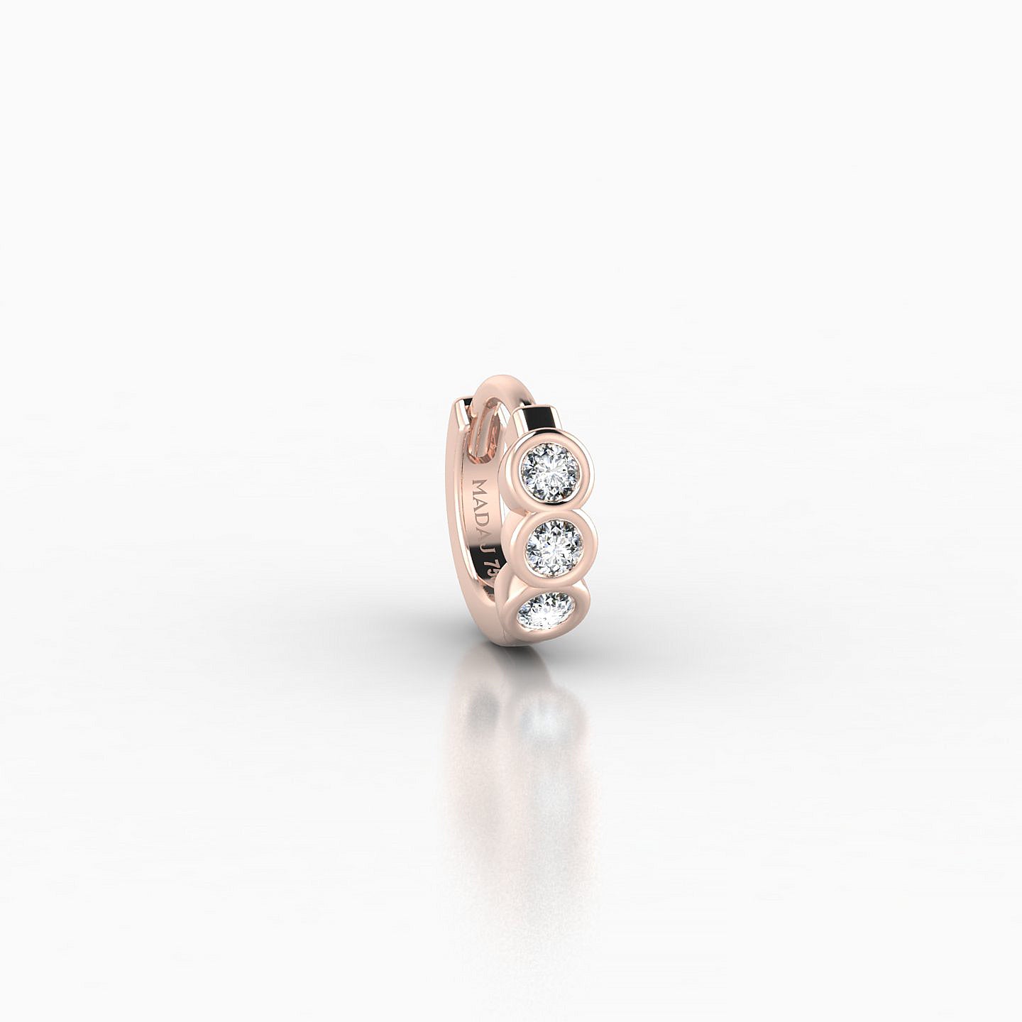 Leto | 18k Rose Gold 5 mm Trilogy Diamond Hoop Piercing