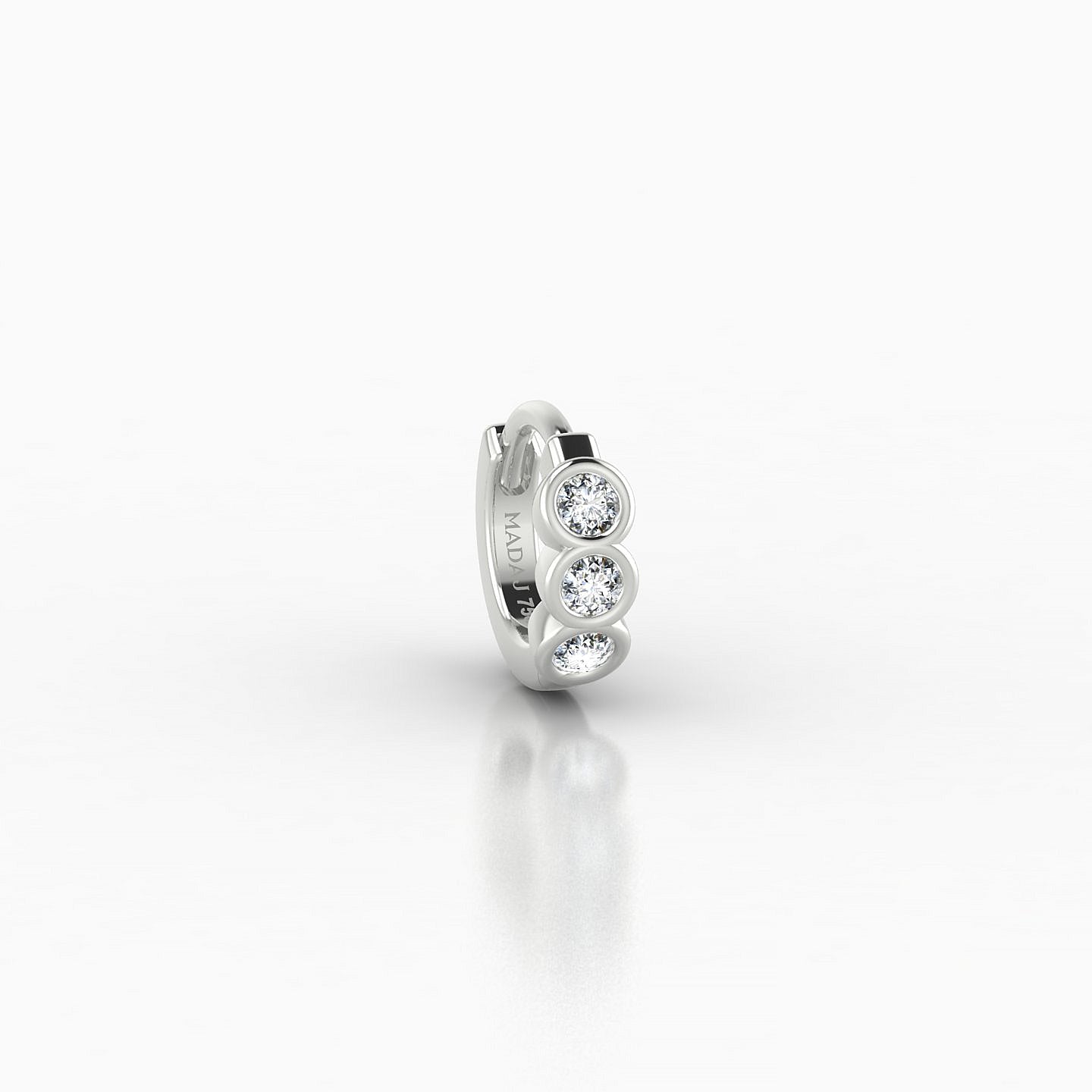 Leto | 18k White Gold 5 mm Trilogy Diamond Hoop Piercing