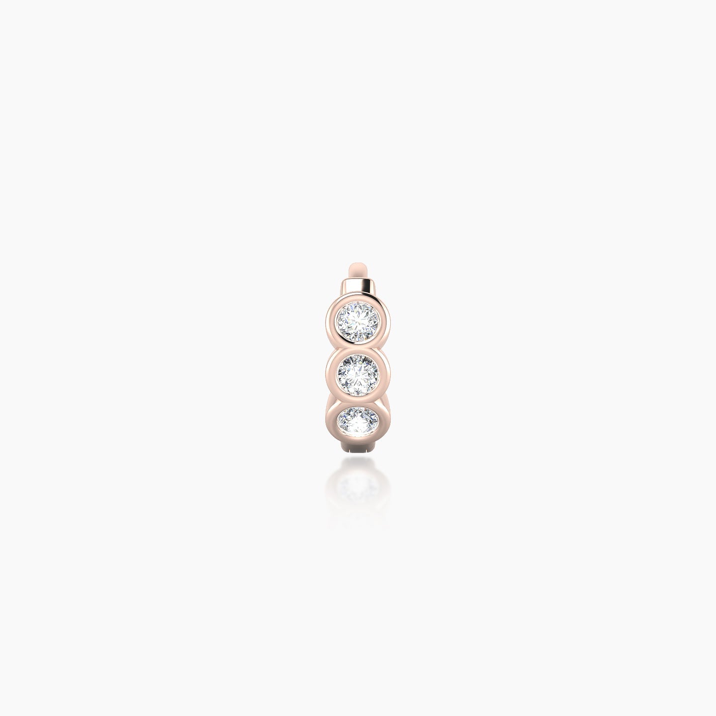 Leto | 18k Rose Gold 5 mm Trilogy Diamond Hoop Piercing
