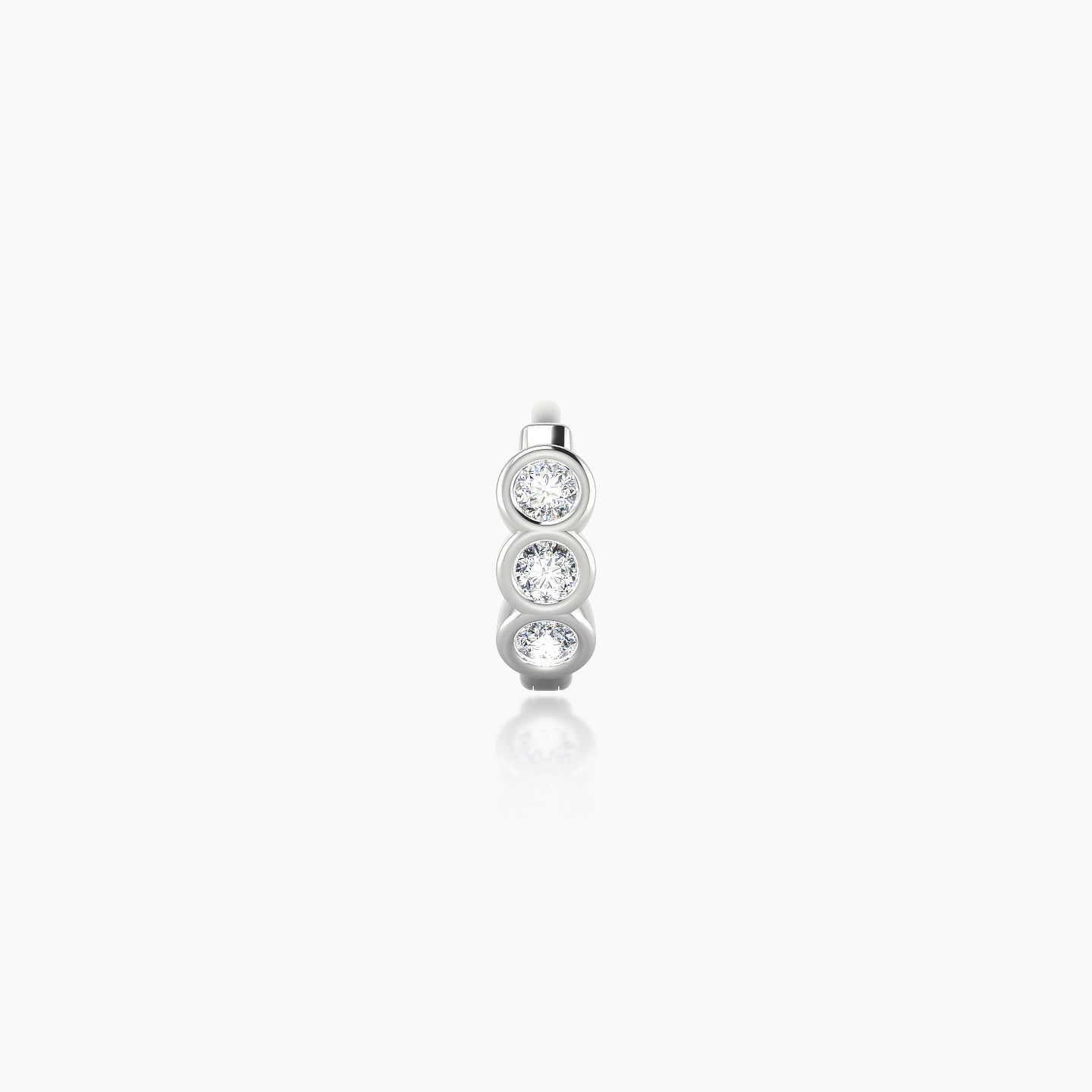 Leto | 18k White Gold 5 mm Trilogy Diamond Hoop Piercing