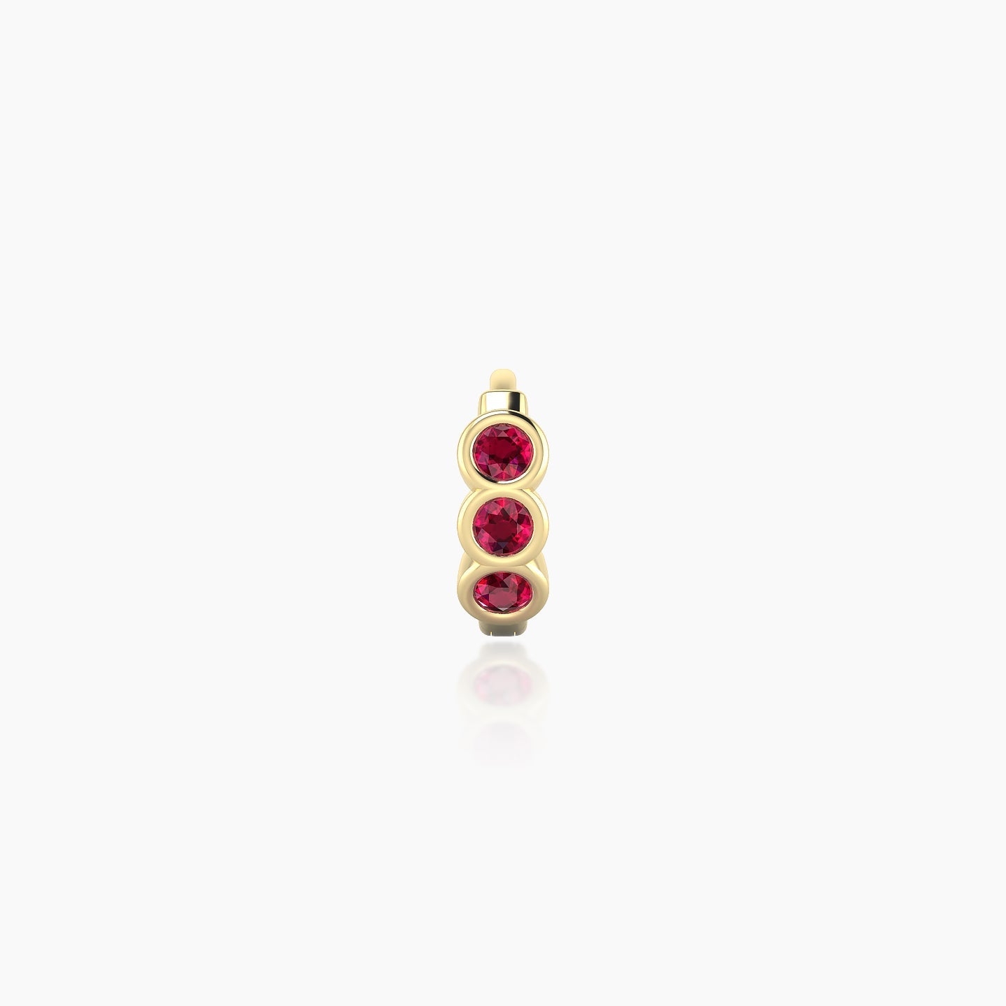 Leto | 18k Yellow Gold 5 mm Trilogy Ruby Hoop Piercing