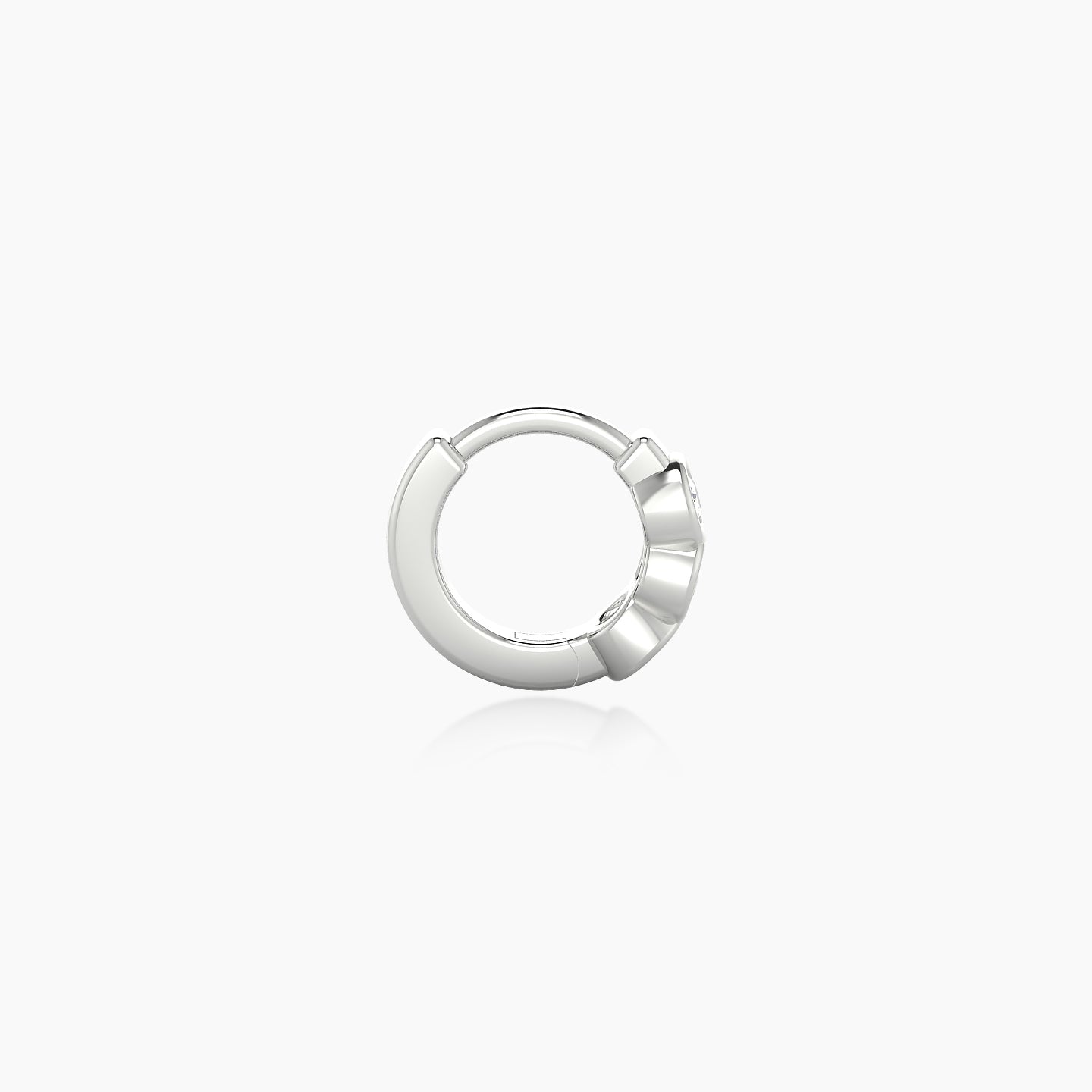 Leto | 18k White Gold 5 mm Trilogy Diamond Hoop Piercing