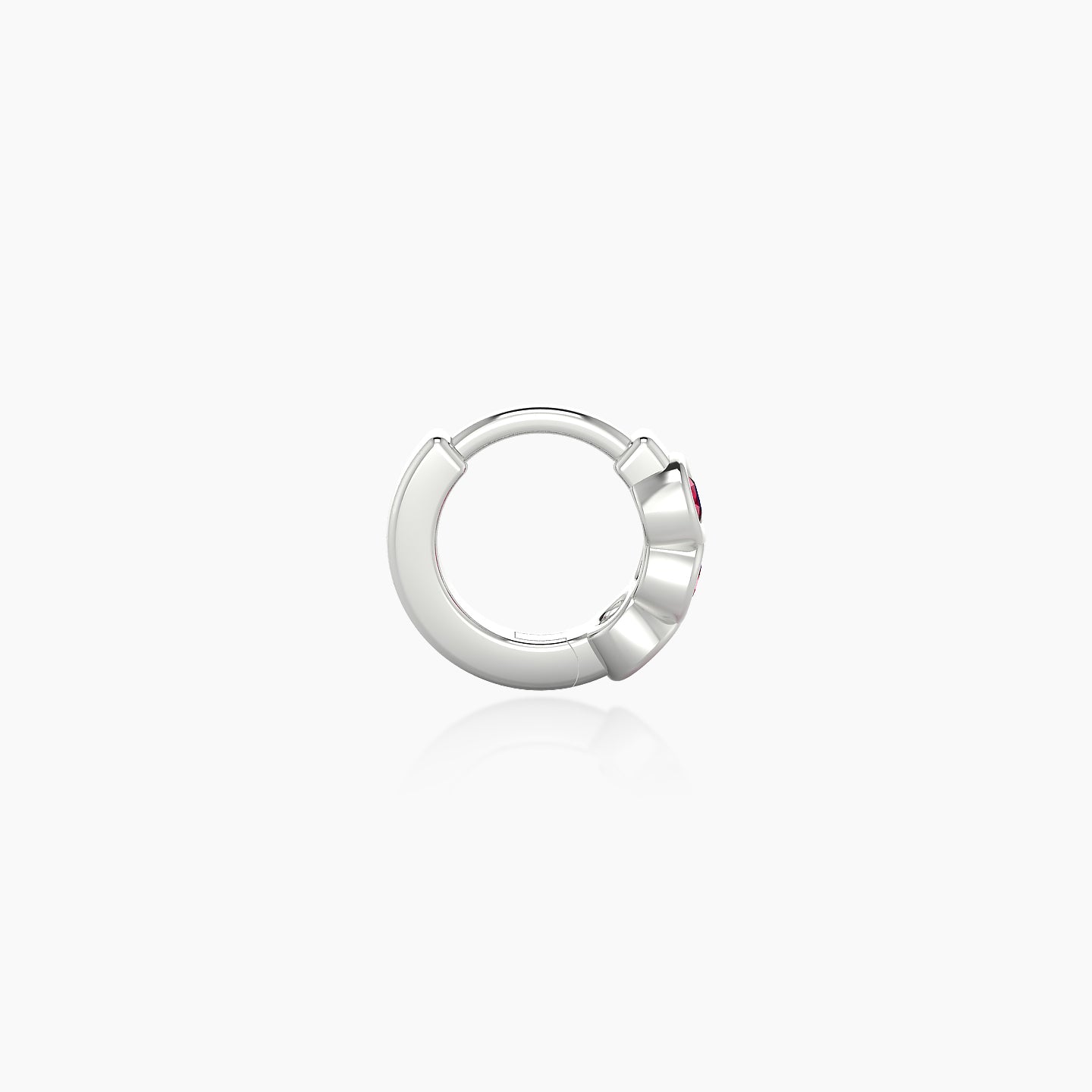 Leto | 18k White Gold 5 mm Trilogy Ruby Hoop Piercing