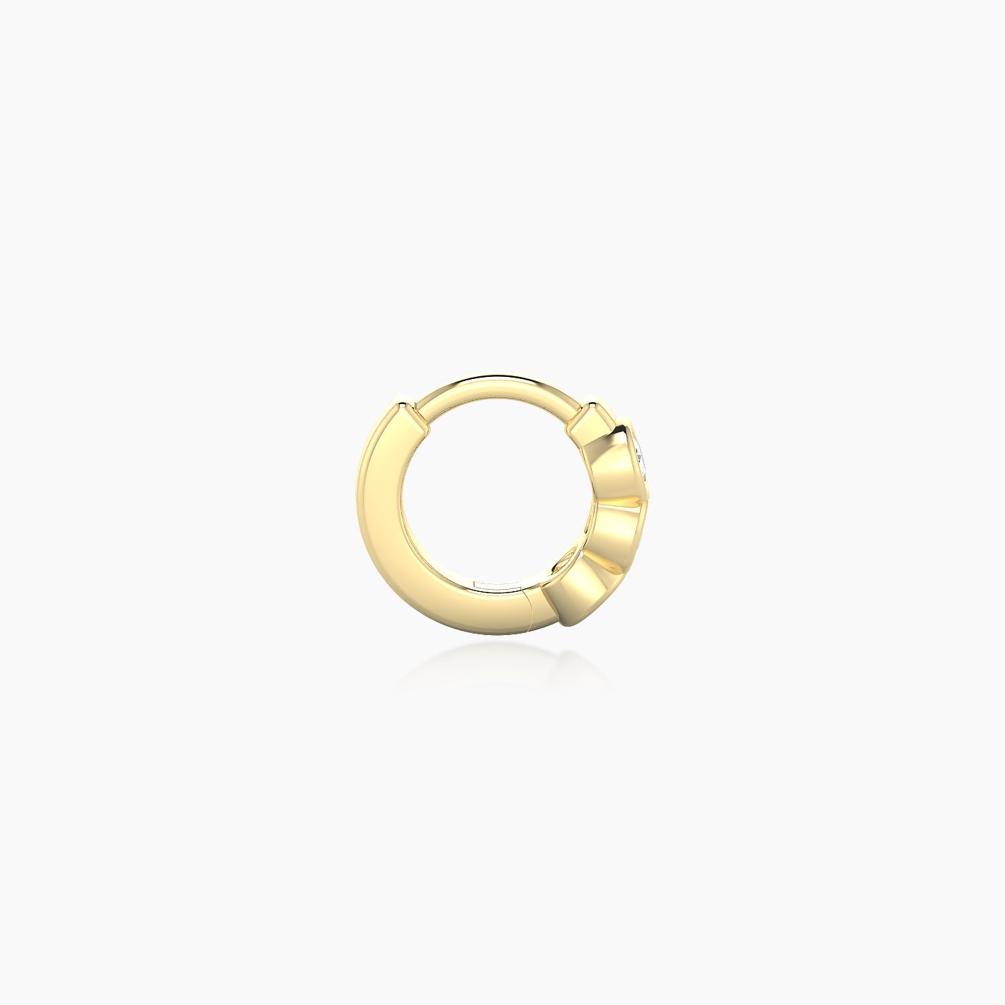 Leto | 18k Yellow Gold 5 mm Trilogy Diamond Hoop Piercing