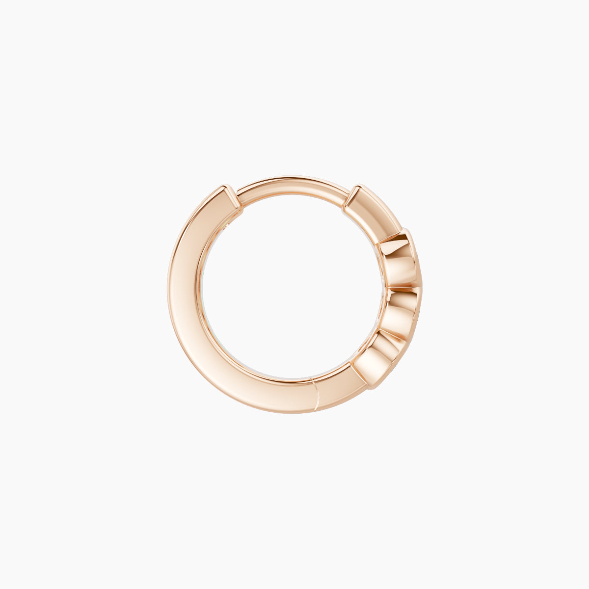 Leto | 18k Rose Gold 6.5 mm Trilogy Emerald Hoop Piercing