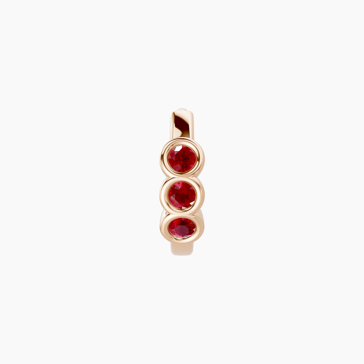 Leto | 18k Rose Gold 6.5 mm Trilogy Ruby Hoop Piercing