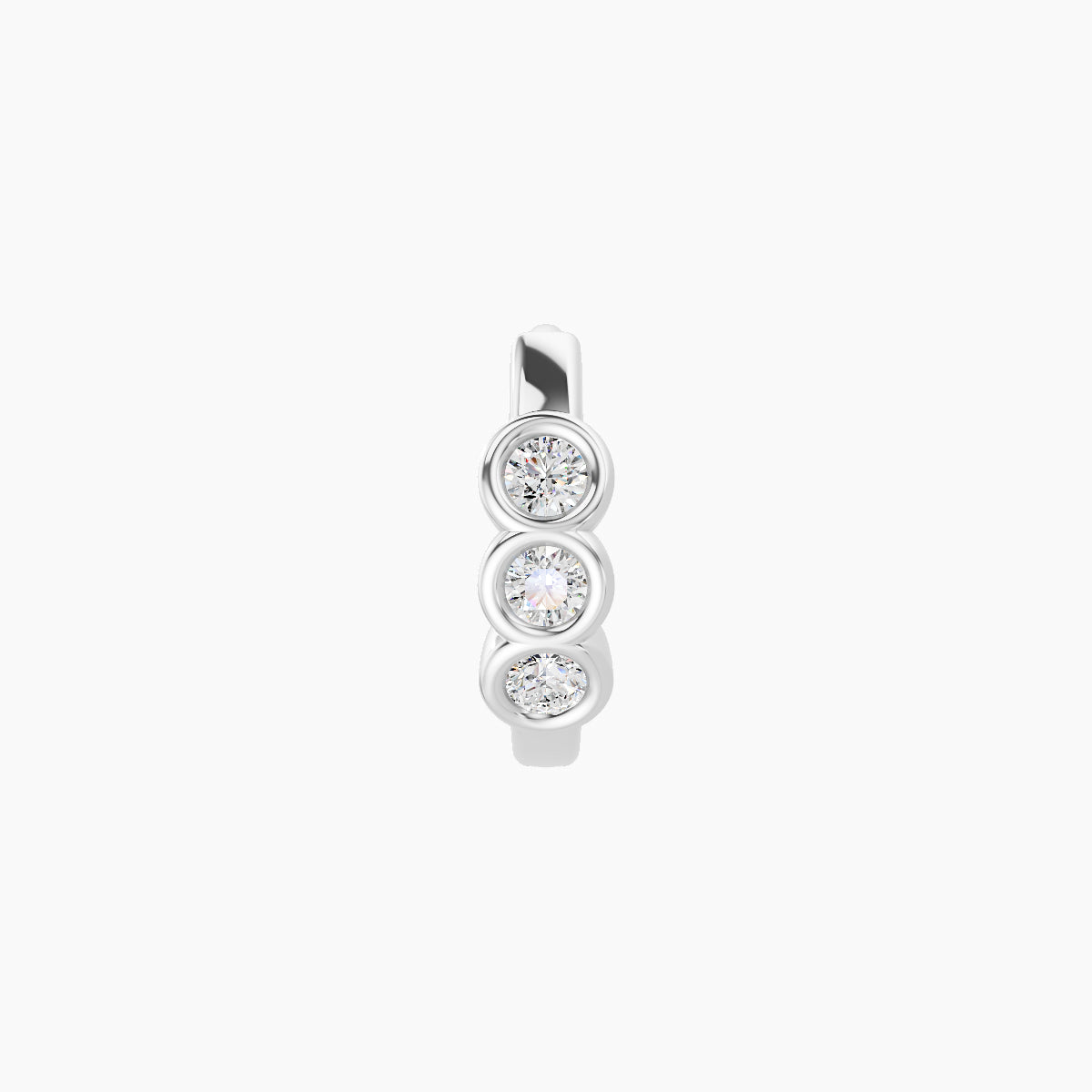 Leto | 18k White Gold 6.5 mm Trilogy Diamond Hoop Piercing