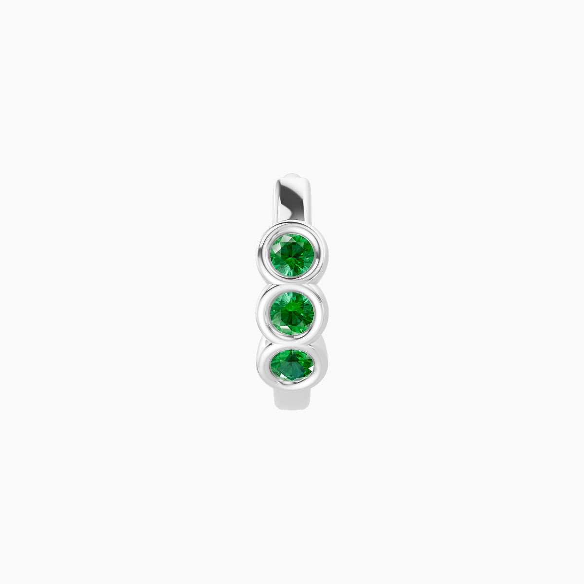 Leto | 18k White Gold 6.5 mm Trilogy Emerald Hoop Piercing