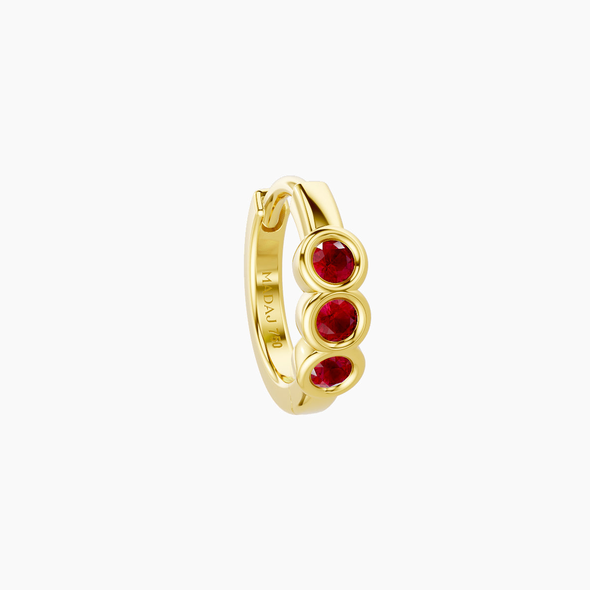Leto | 18k Yellow Gold 6.5 mm Trilogy Ruby Hoop Piercing