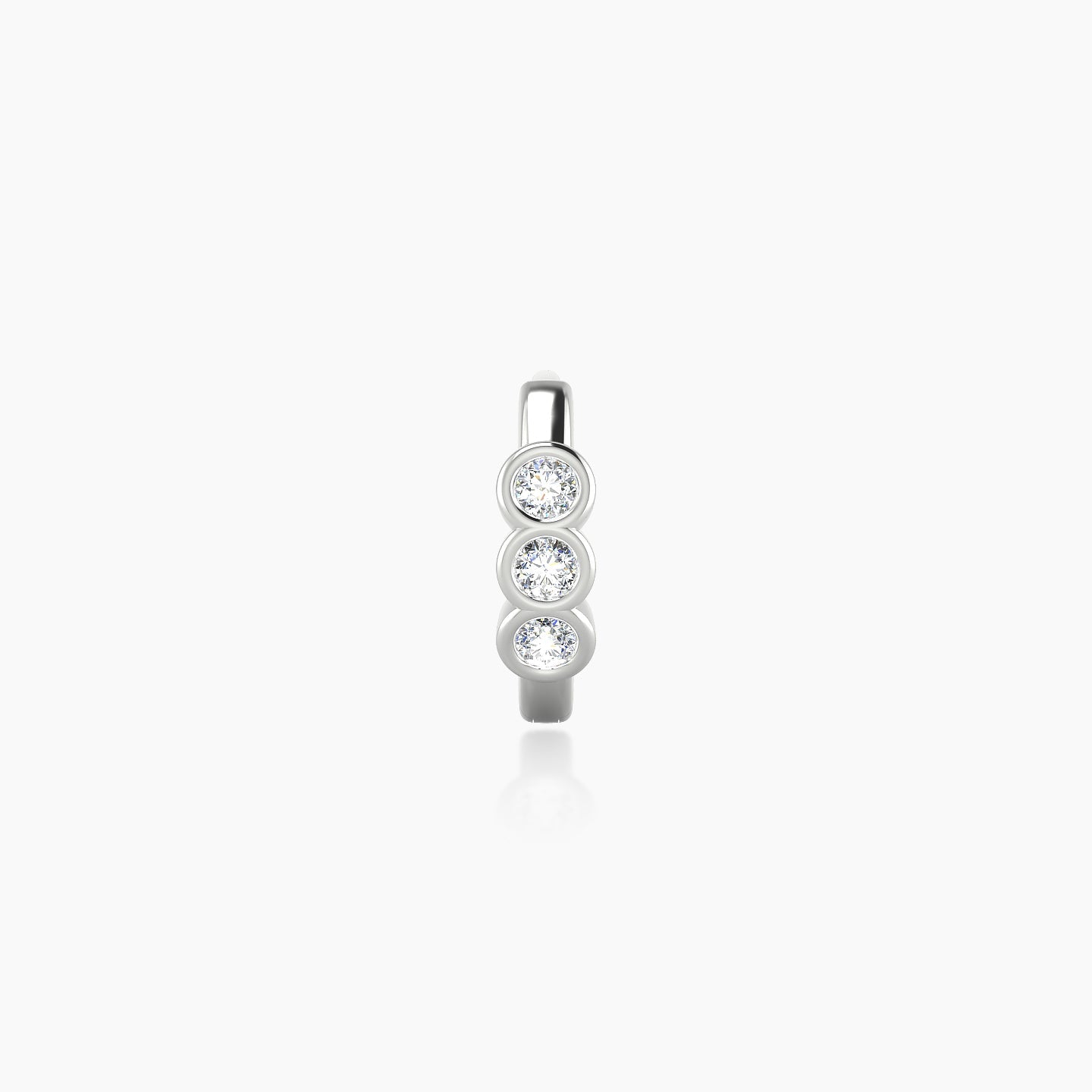 Leto | 18k White Gold 6.5 mm Trilogy Diamond Hoop Piercing