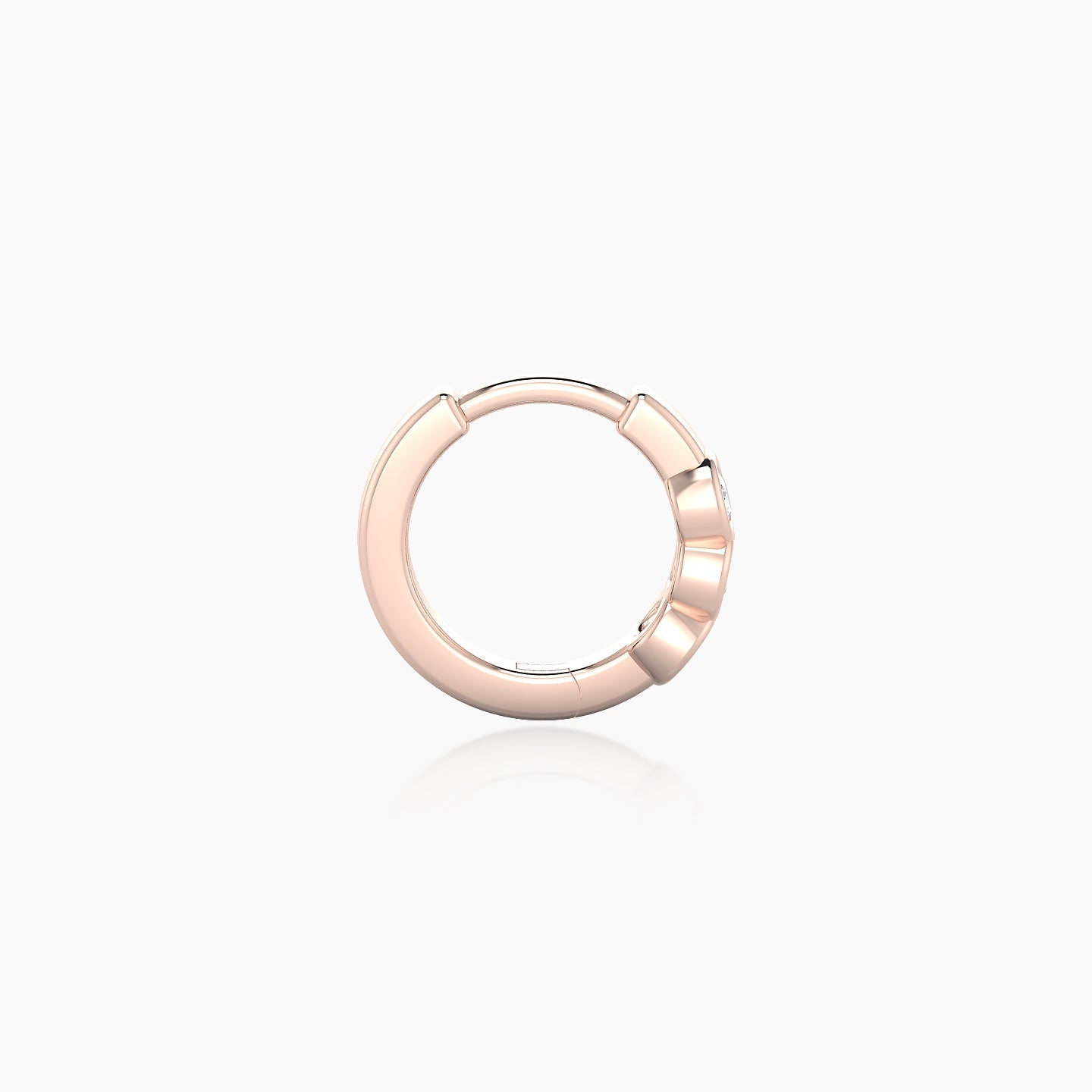 Leto | 18k Rose Gold 6.5 mm Trilogy Diamond Hoop Piercing