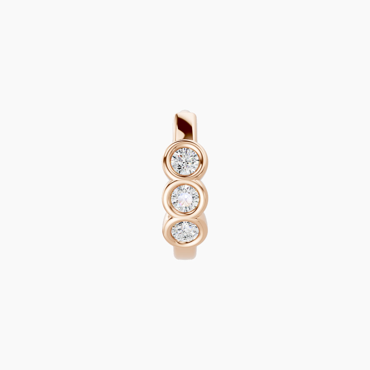 Leto | 18k Rose Gold 6.5 mm Trilogy Diamond Nose Ring Piercing
