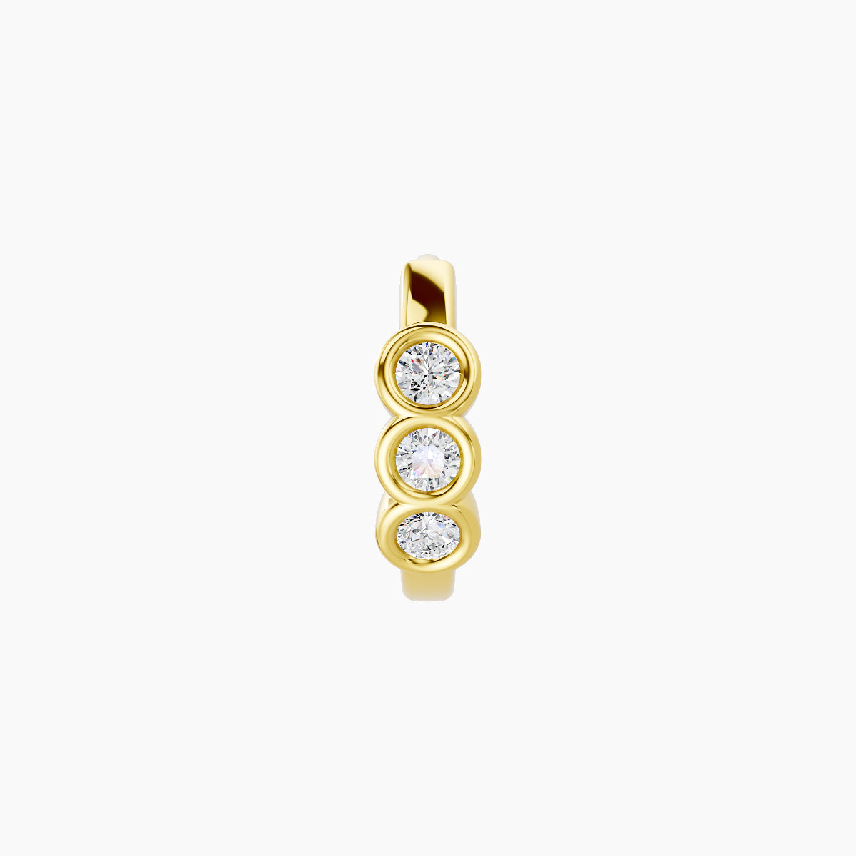 Leto | 18k Yellow Gold 6.5 mm Trilogy Diamond Nose Ring Piercing
