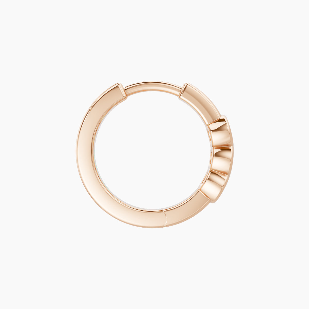 Leto | 18k Rose Gold 8 mm Trilogy Black Diamond Hoop Piercing