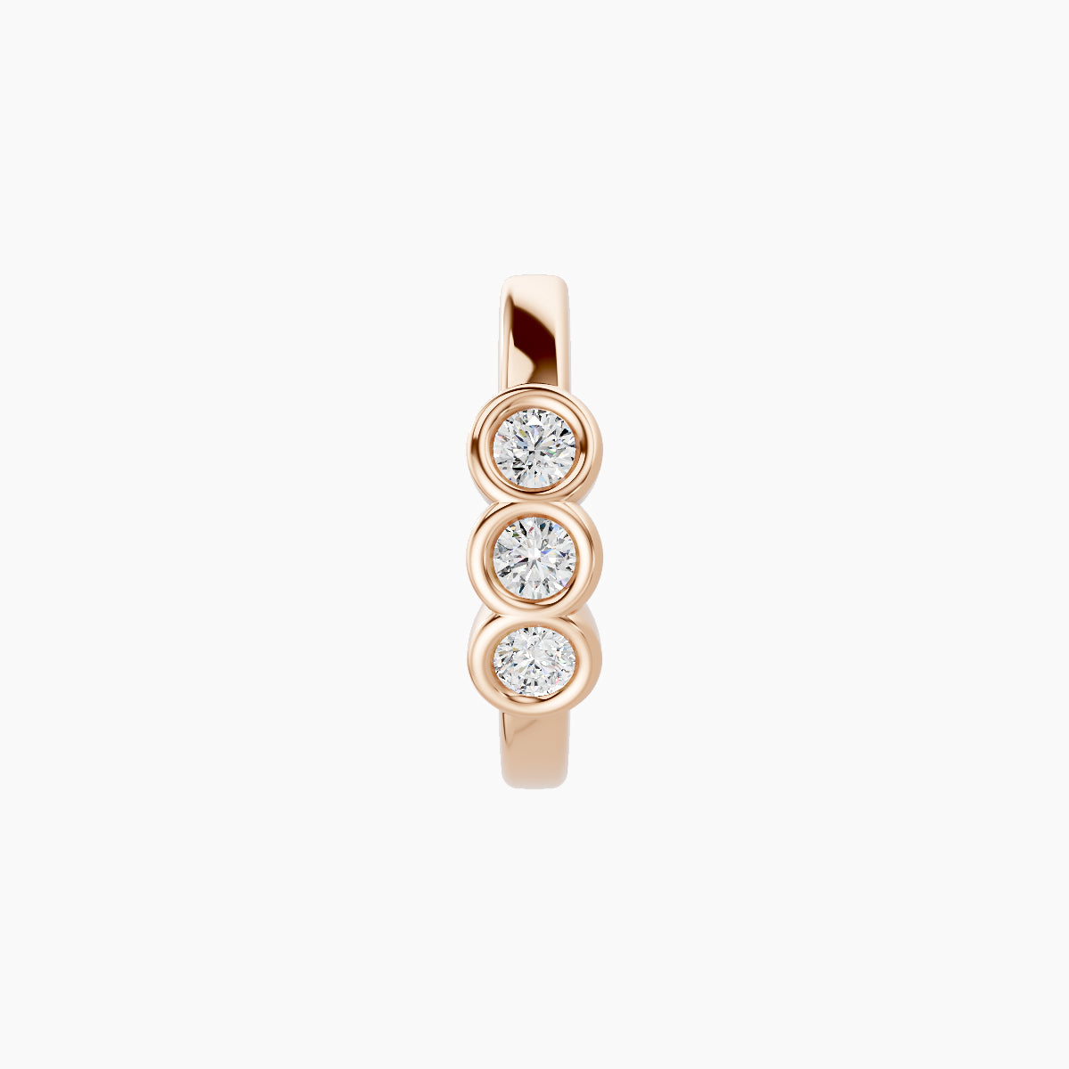 Leto | 18k Rose Gold 8 mm Trilogy Diamond Hoop Piercing