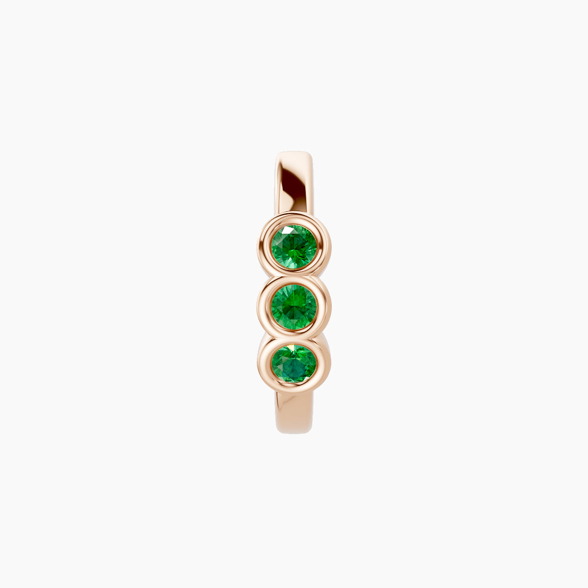 Leto | 18k Rose Gold 8 mm Trilogy Emerald Hoop Piercing